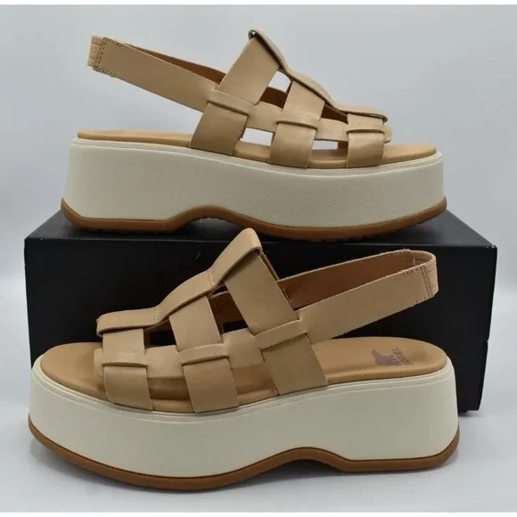 Sorel Womens Size 9 Dayspring Honest Beige Leather Slingback Sandals Shoes - Picture 12 of 14